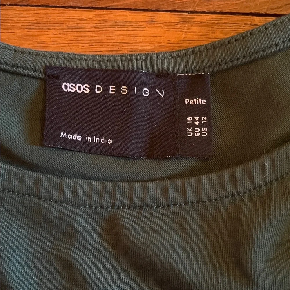 ASOS Petite Dark Green Floral Embroidered Long Sleeve Top - Picture 2 of 5